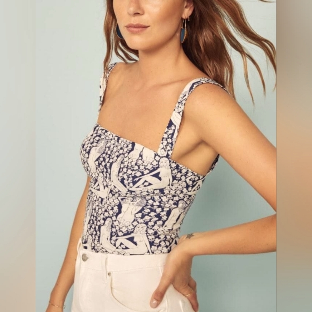 Reformation Elaine convertible top in Au Naturel